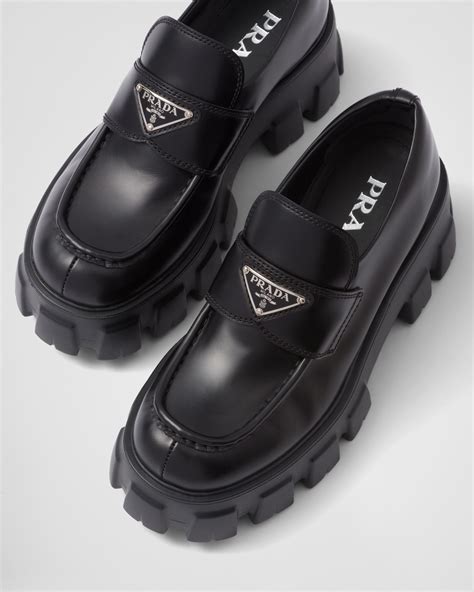 prada brushed monolith loafers|prada monolith lug sole loafer.